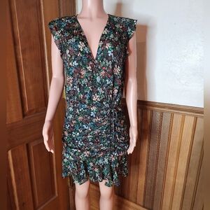 NWT Veronica Beard Waterfall Circle Floral Silk Dress 12 (L)